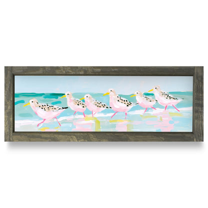 Sandpiper Shoreline | Real Wood Framed Wall Art Print