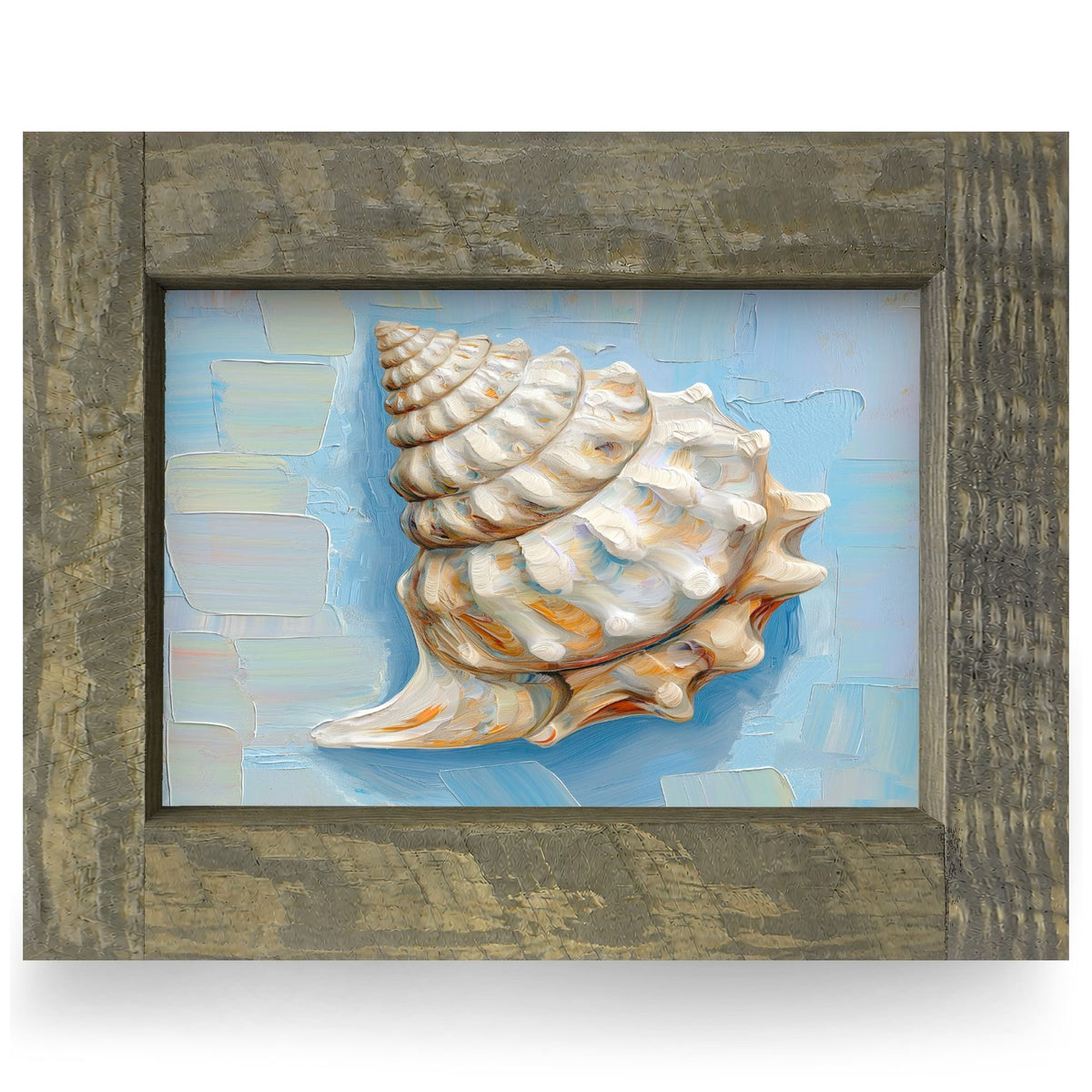 Pretty Coastal Shell | Real Wood Framed Wall Art Print