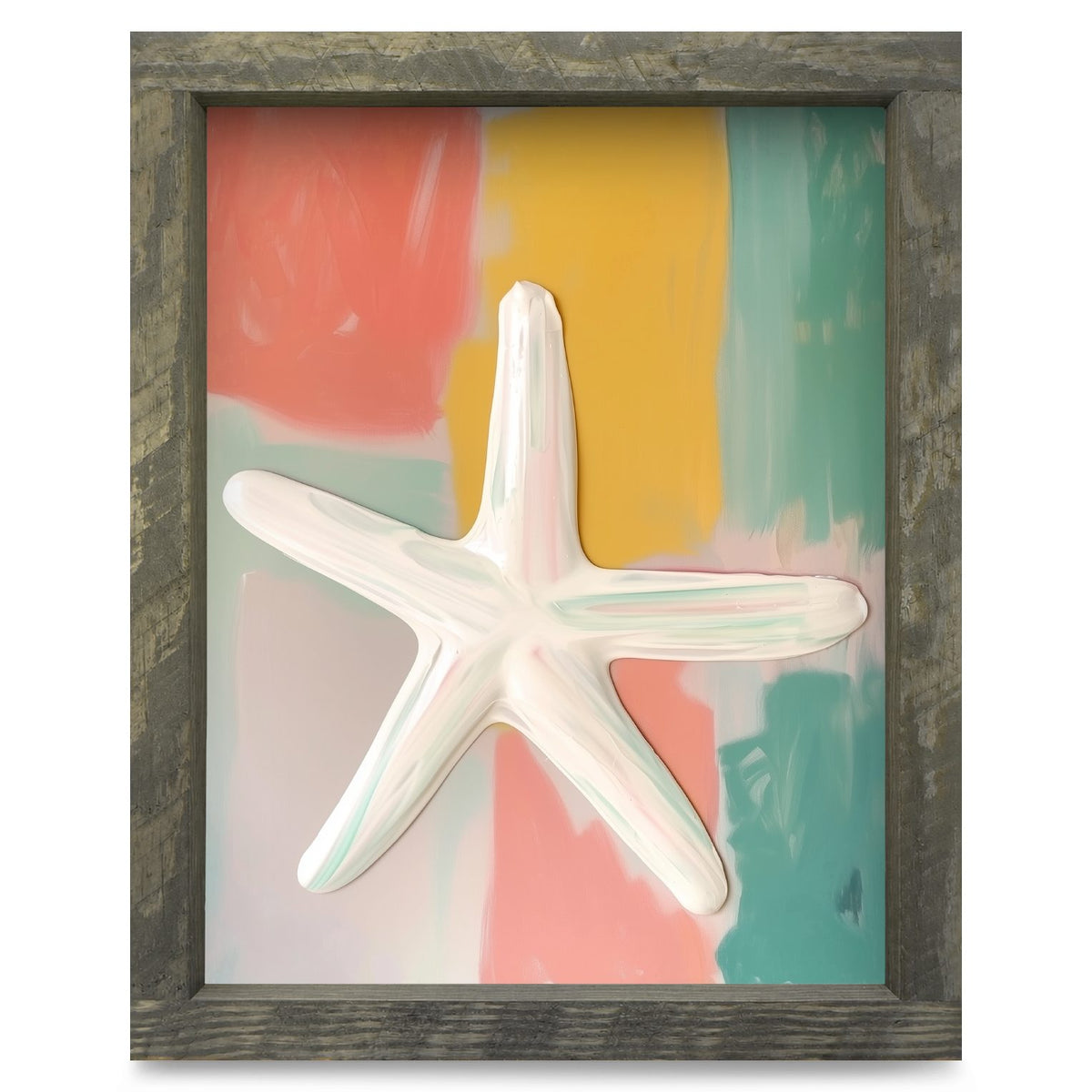 Colorful Starfish | Real Wood Framed Wall Art Print