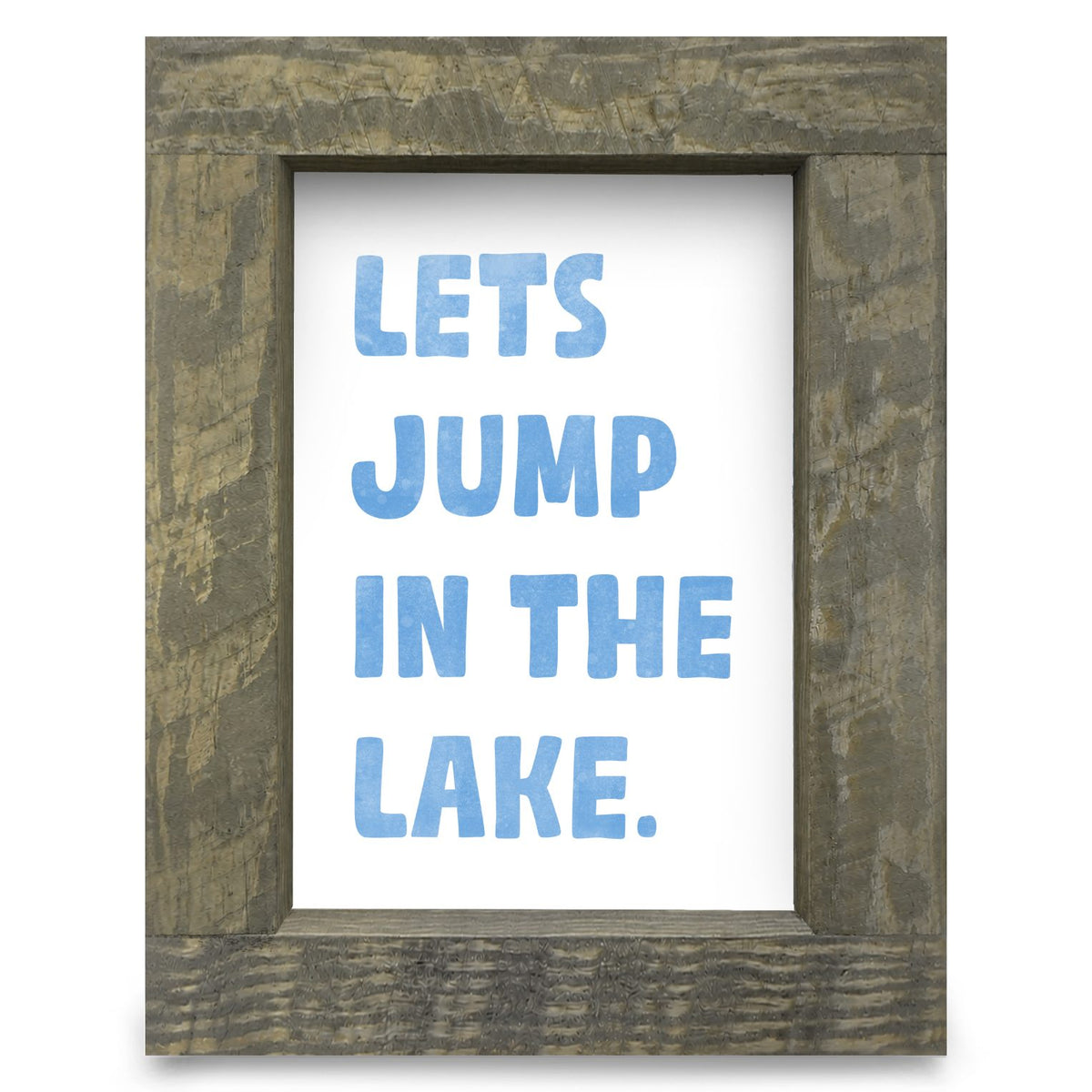 Jump In The Lake | Real Wood Framed Wall Art Print