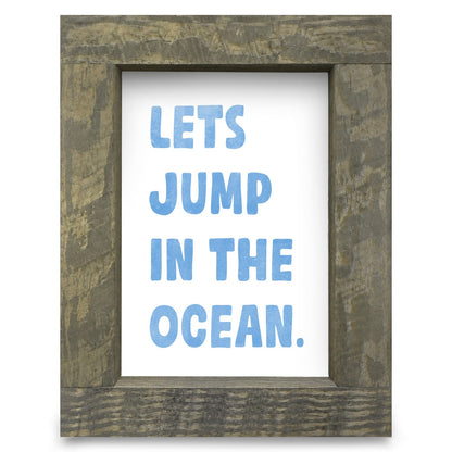 Jump In The Ocean | Real Wood Framed Wall Art Print