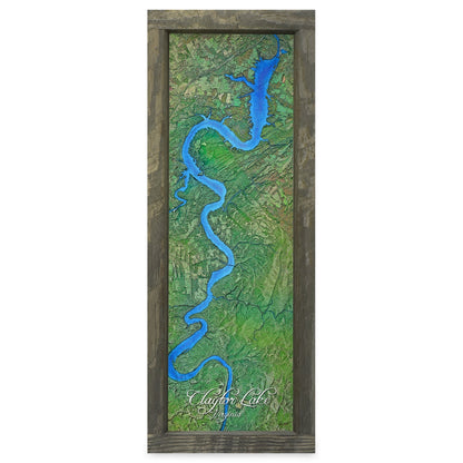Claytor Lake, Virginia Map | Real Wood Framed Wall Art Print