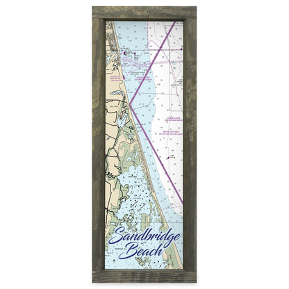 Sandbridge Beach, Virginia Map | Real Wood Framed Wall Art Print