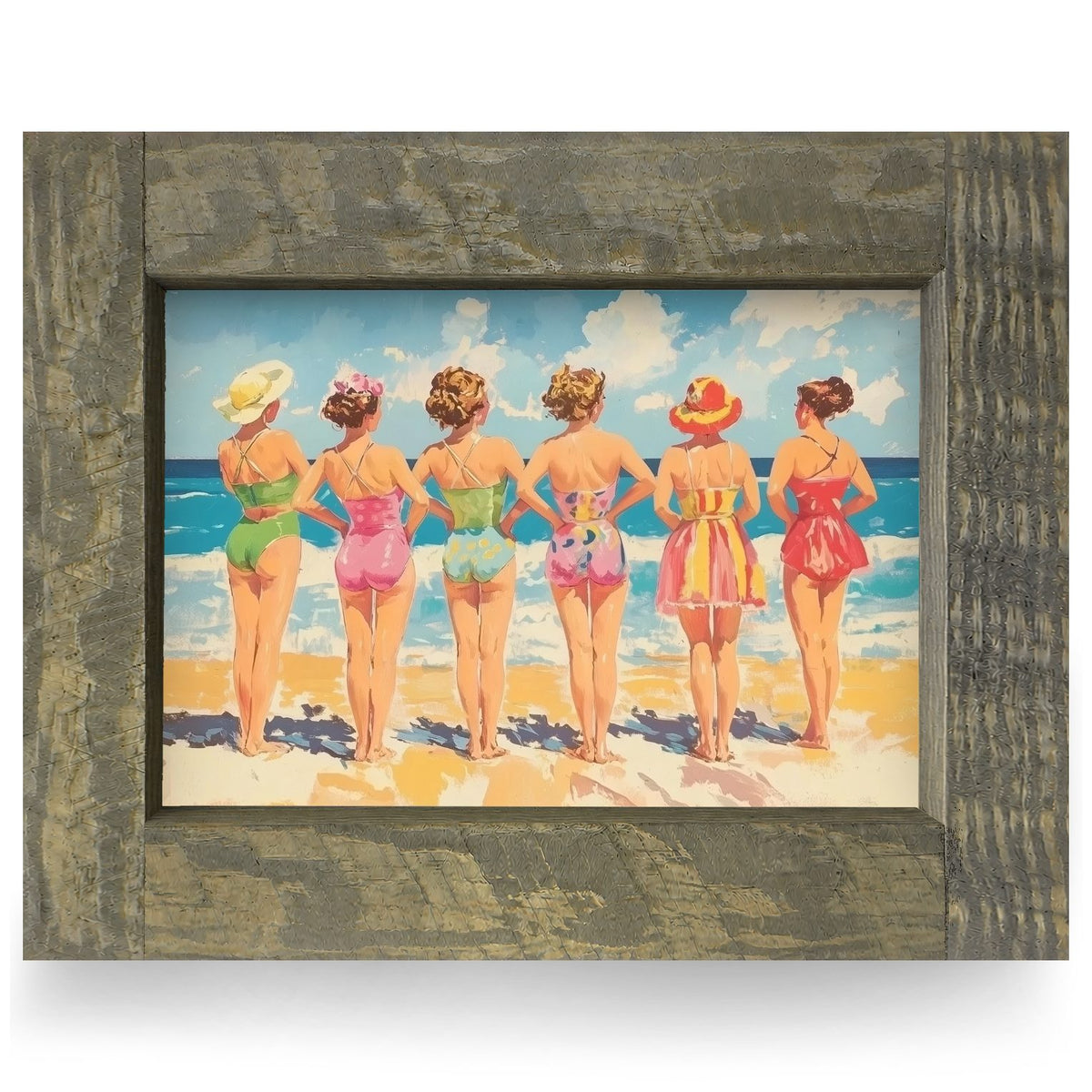 Vintage Seaside Chic | Real Wood Framed Wall Art Print | Horizontal