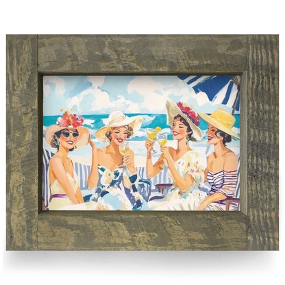 Best Friends Beach | Real Wood Framed Wall Art Print | Horizontal