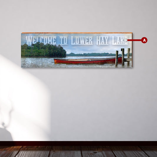 Customizable Lake Scene Sign | Wall Art Print on Real Wood
