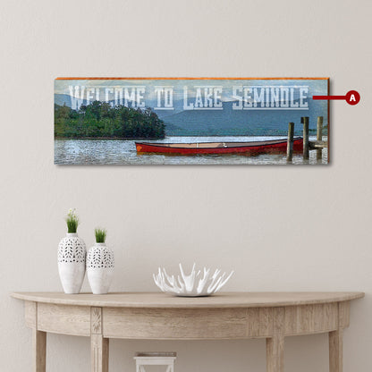 Customizable Mountain Lake Scene Sign | Wall Art Print on Real Wood