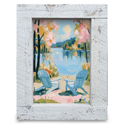Spring Lake Adirondack Chairs | Real Wood Framed Wall Art Print