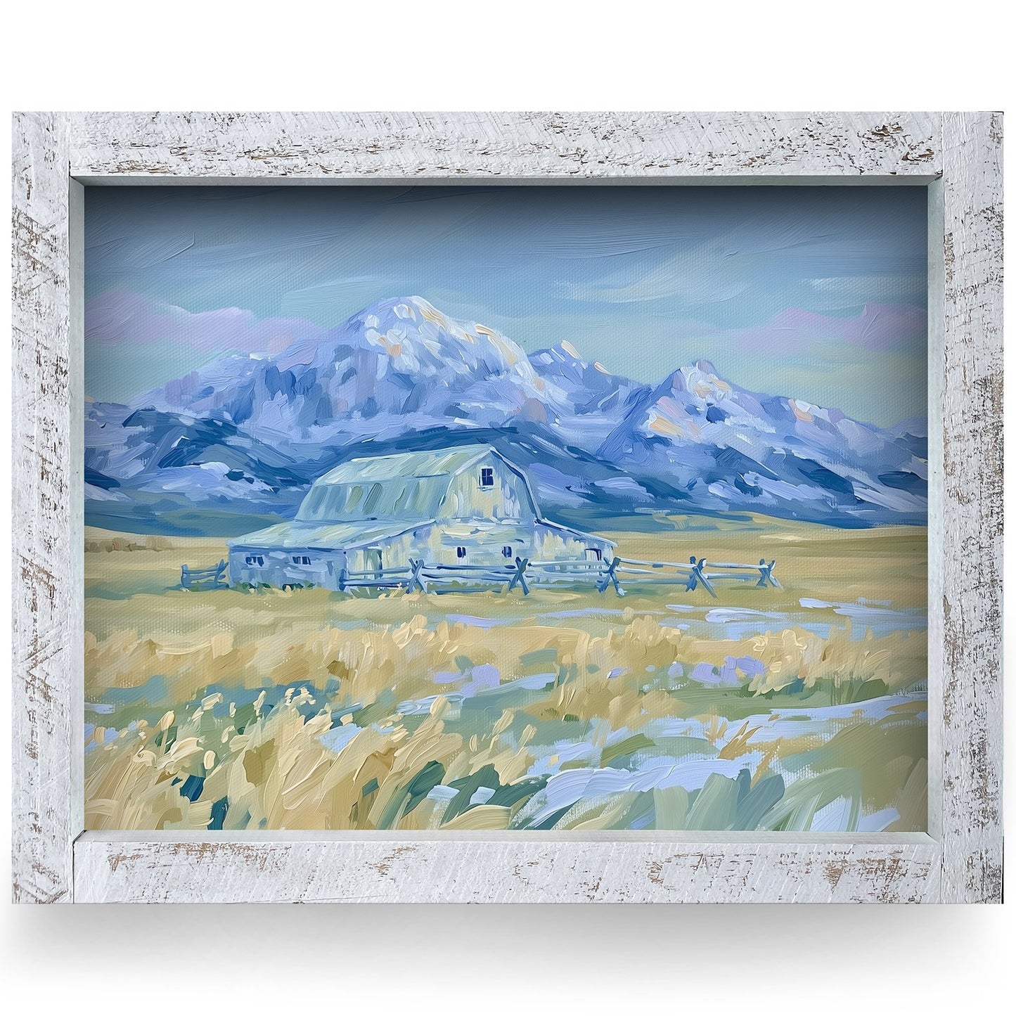 Mountain Meadow Barn | Real Wood Framed Wall Art Print