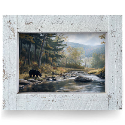 Black Bear Mountain Stream | Real Wood Framed Wall Art Print