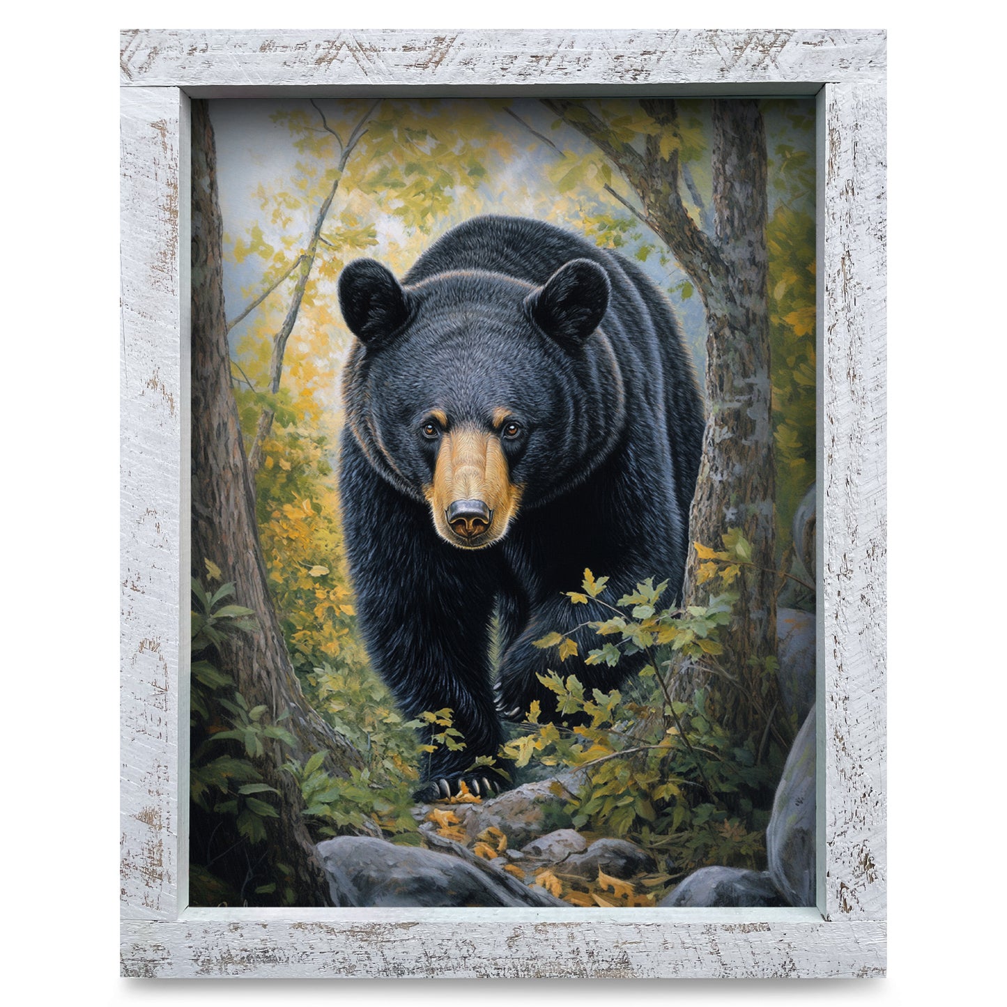 Big Momma Black Bear | Real Wood Framed Wall Art Print