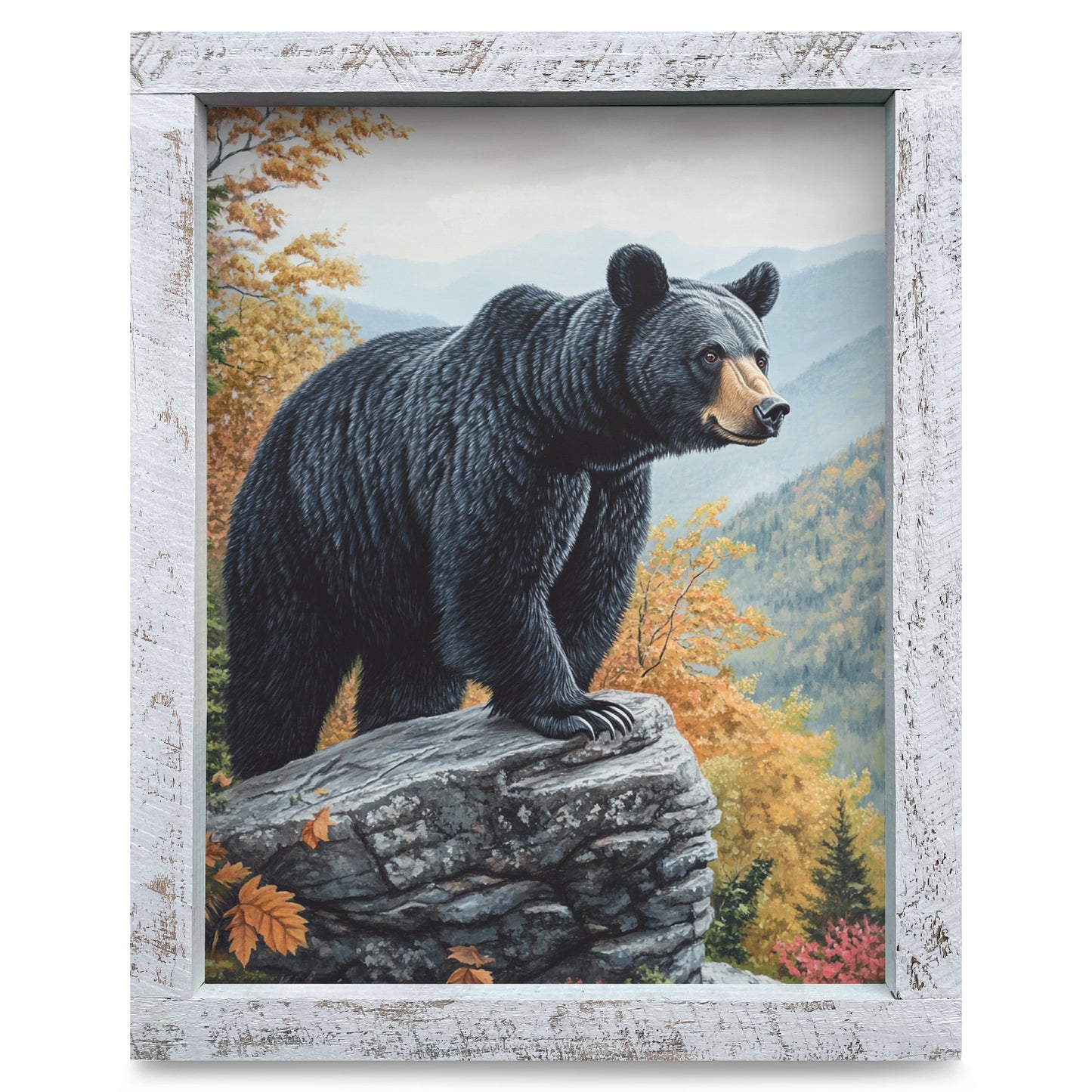 Big Guy Black Bear | Real Wood Framed Wall Art Print