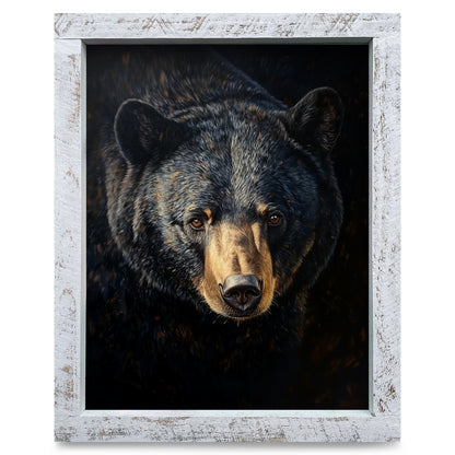 Handsome Black Bear Portrait | Real Wood Framed Wall Art Print