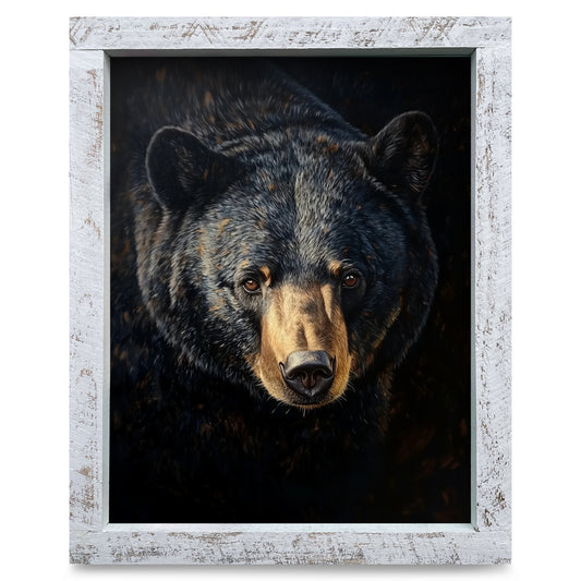 Handsome Black Bear Portrait | Real Wood Framed Wall Art Print