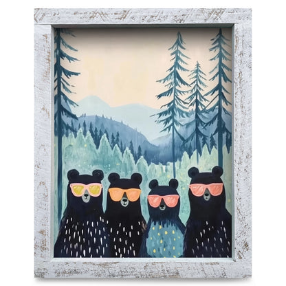 Cool Bear Bros | Real Wood Framed Wall Art Print