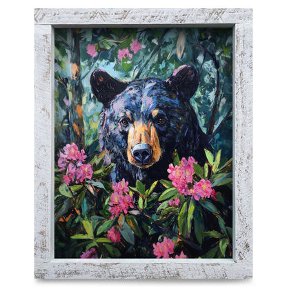 Rhododendron Black Bear | Real Wood Framed Wall Art Print