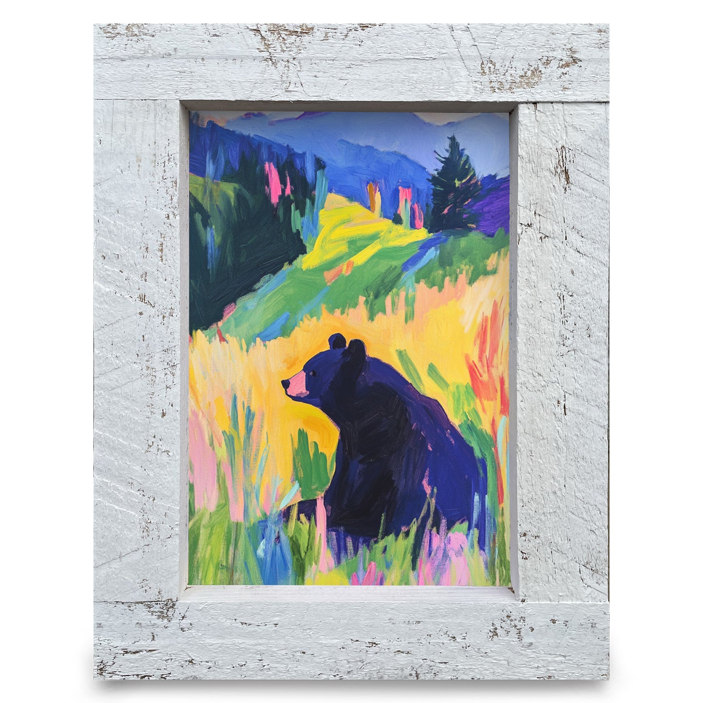 Dreamy Black Bear | Real Wood Framed Wall Art Print