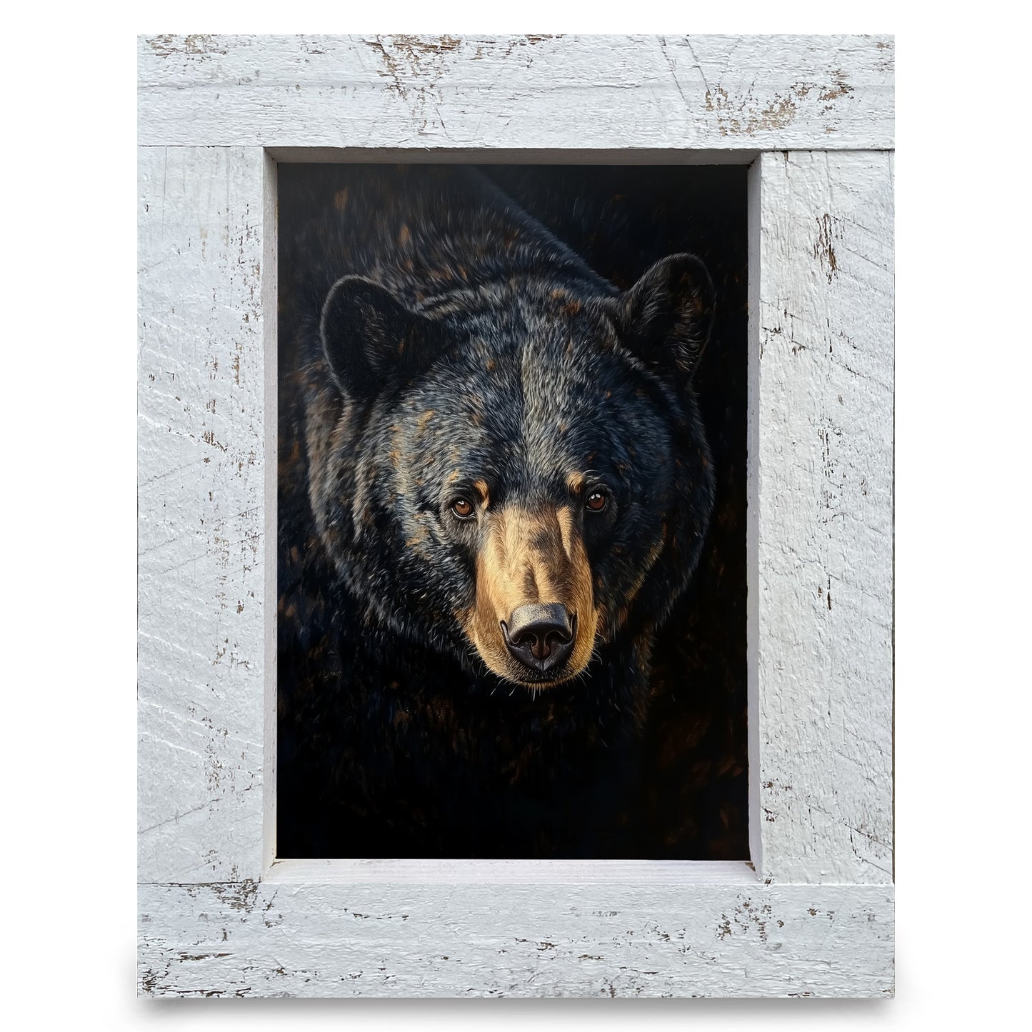 Handsome Black Bear Portrait | Real Wood Framed Wall Art Print