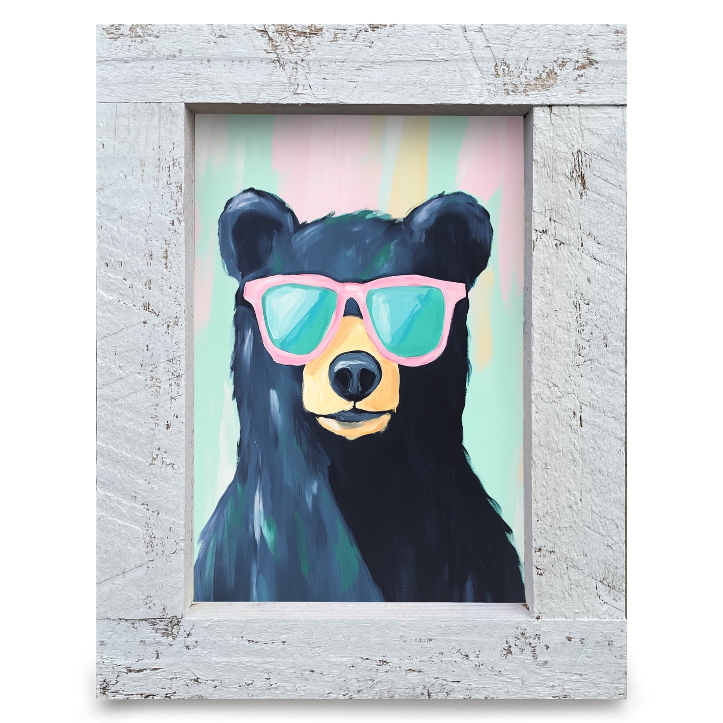 Yo Black Bear | Real Wood Framed Wall Art Print