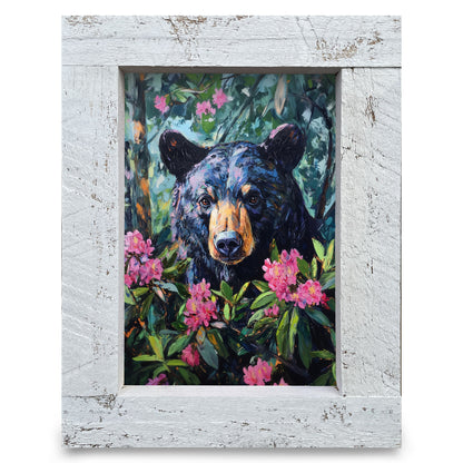 Rhododendron Black Bear | Real Wood Framed Wall Art Print