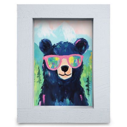 Hey Dude Black Bear | Real Wood Framed Wall Art Print