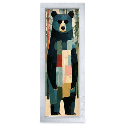 Cool Bear In Sunglasses | Real Wood Framed Wall Art Print | Skinny