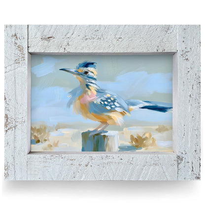 Desert Roadrunner | Real Wood Framed Wall Art Print