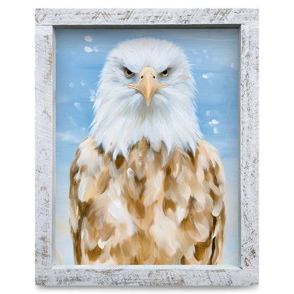 Majestic Eagle Portrait | Real Wood Framed Wall Art Print