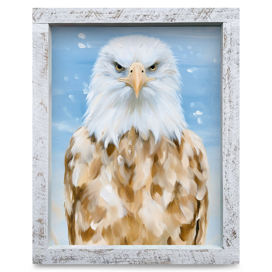 Majestic Eagle Portrait | Real Wood Framed Wall Art Print