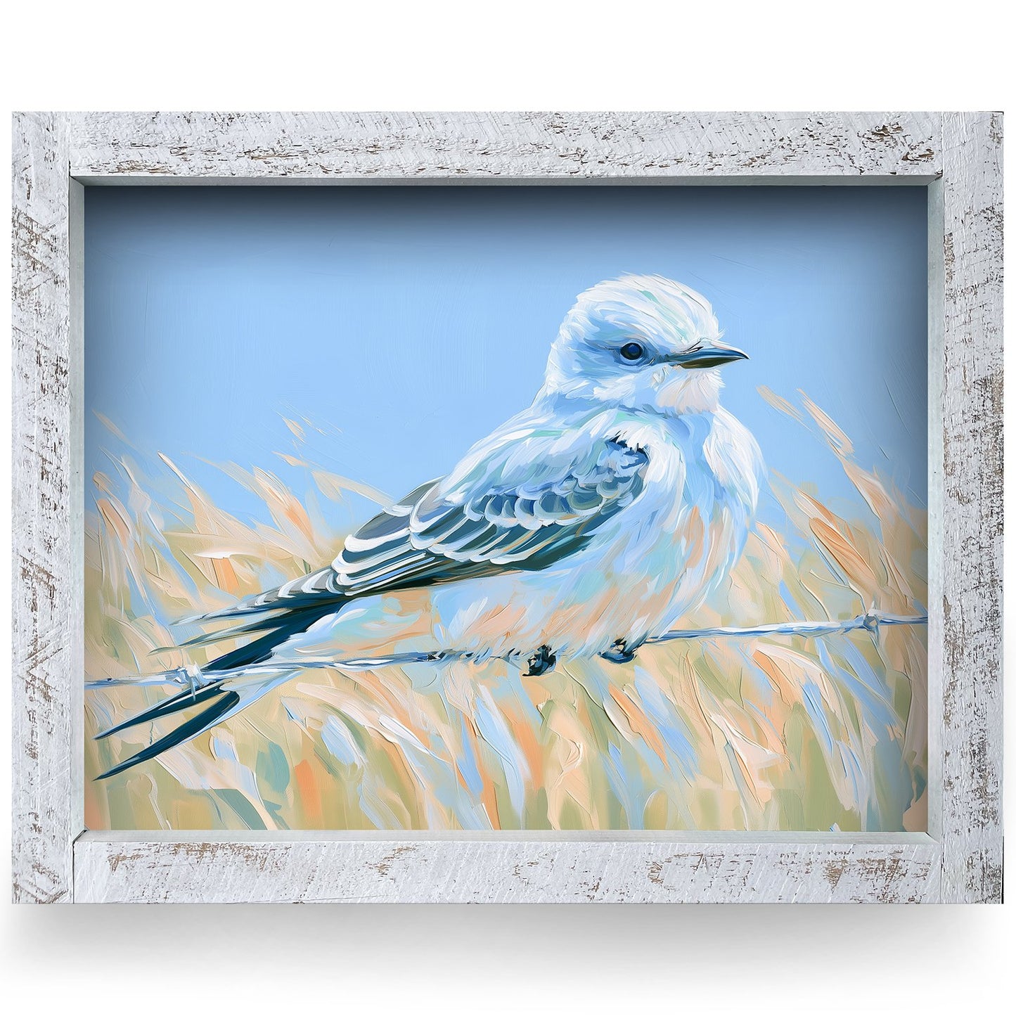 Prairie Scissortail Flycatcher | Real Wood Framed Wall Art Print