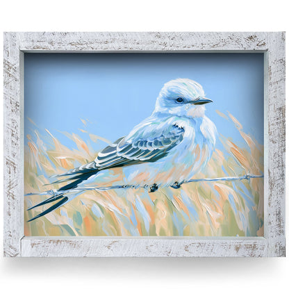 Prairie Scissortail Flycatcher | Real Wood Framed Wall Art Print