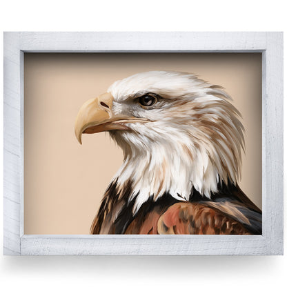 Bald Eagle Portrait | Real Wood Framed Wall Art Print