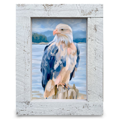 Coastal Bald Eagle | Real Wood Framed Wall Art Print