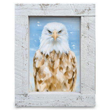 Majestic Eagle Portrait | Real Wood Framed Wall Art Print