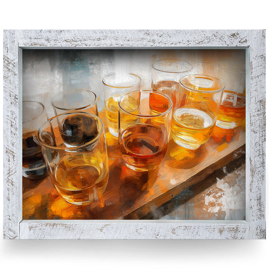Robust Whiskey Tasting | Real Wood Framed Wall Art Print | Horizontal