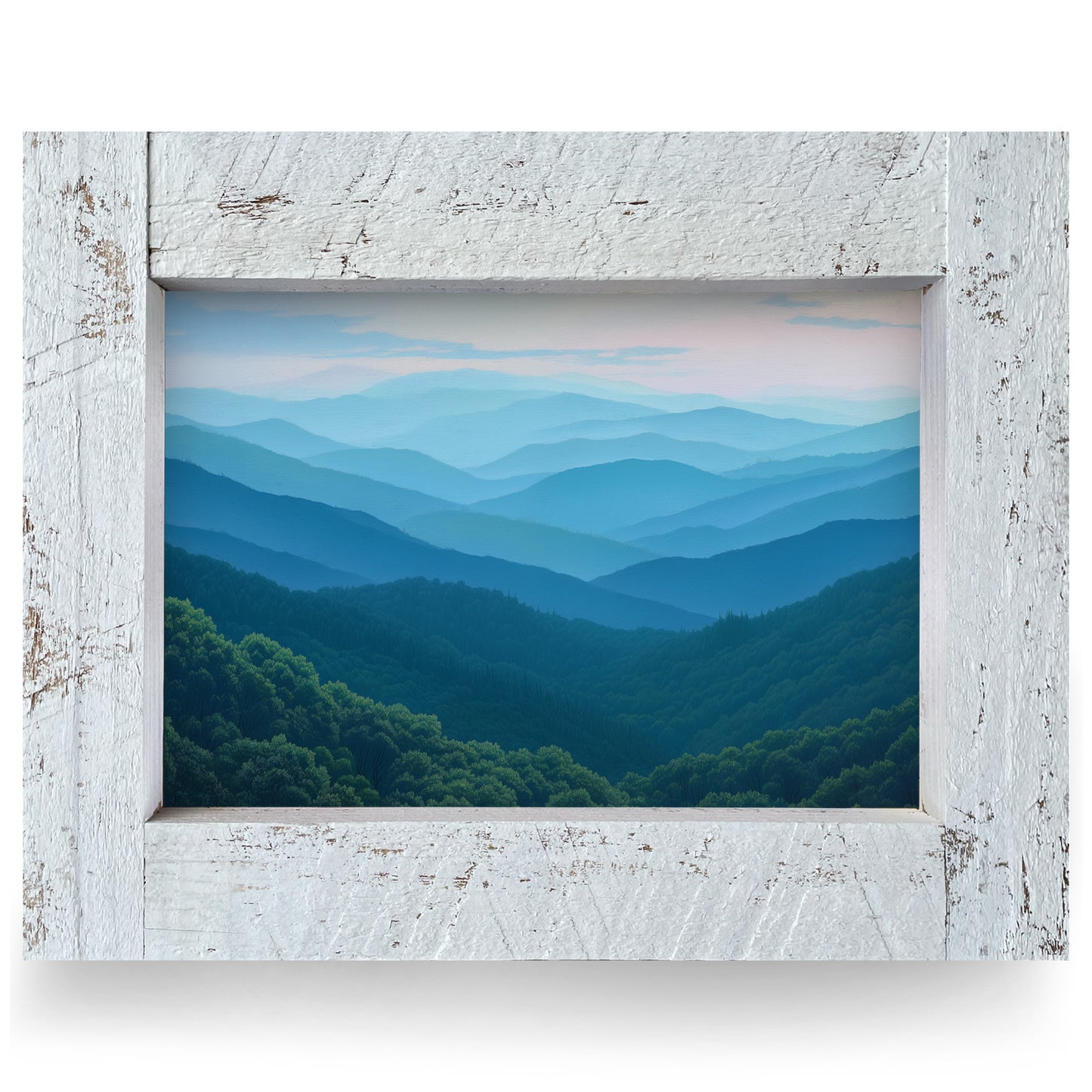 Classic Blue Ridge Mountains | Real Wood Framed Wall Art Print