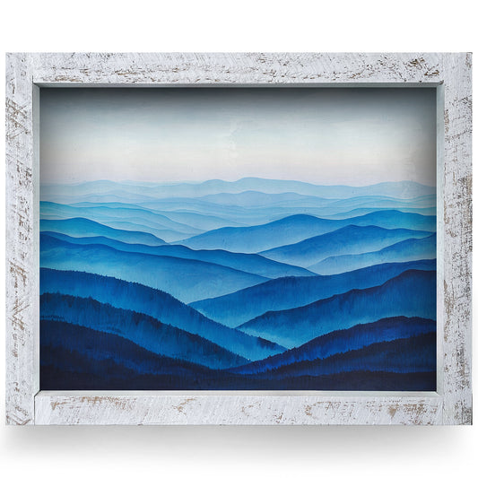 Blue Ridge Watercolor | Real Wood Framed Wall Art Print