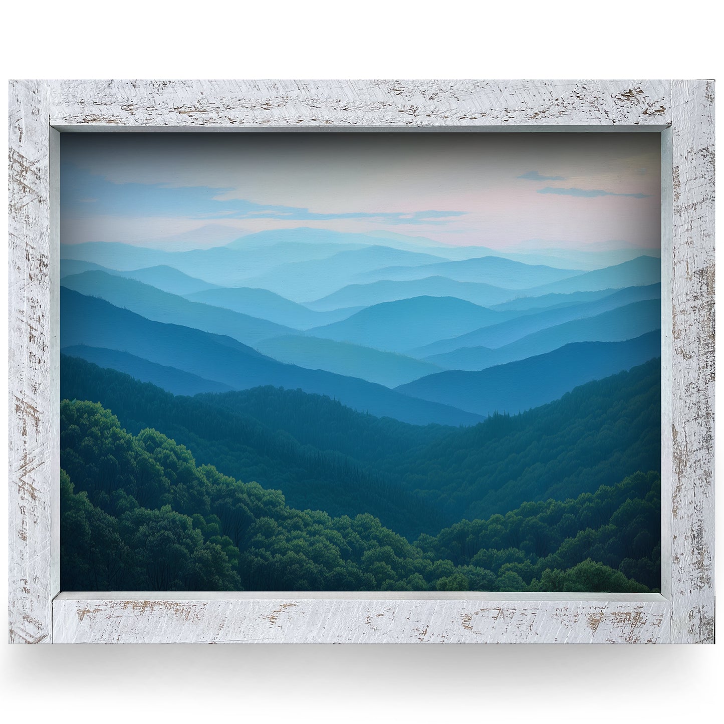 Classic Blue Ridge Mountains | Real Wood Framed Wall Art Print