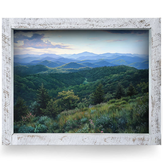 Blue Ridge Mountain Vista | Real Wood Framed Wall Art Print