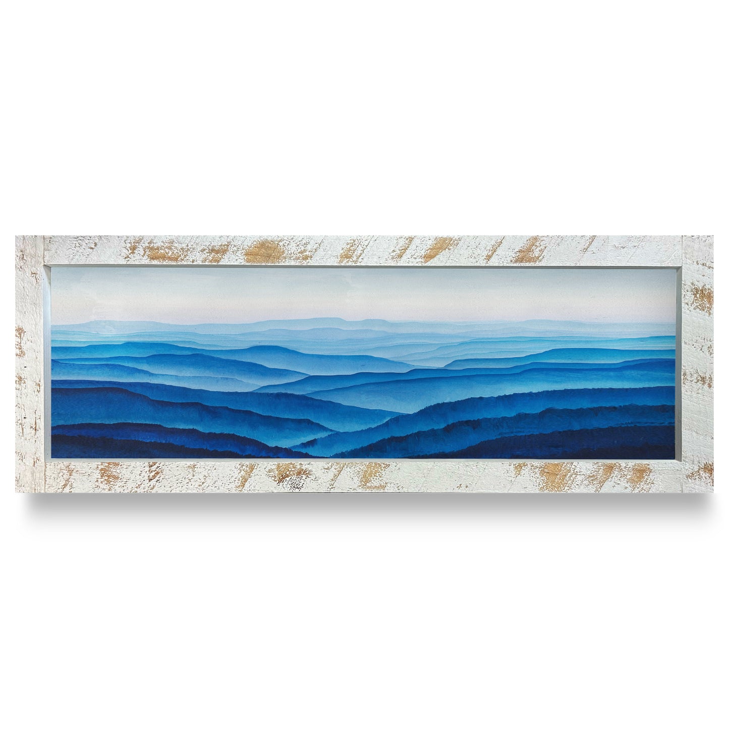 Blue Ridge Horizon | Real Wood Framed Wall Art Print | Skinny