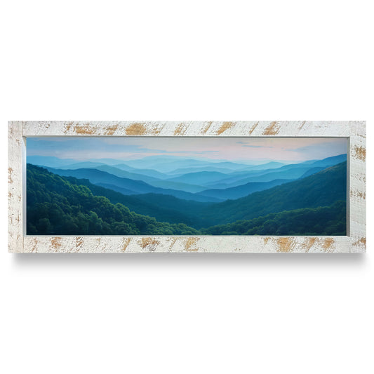 Blue Ridge View | Real Wood Framed Wall Art Print | Skinny