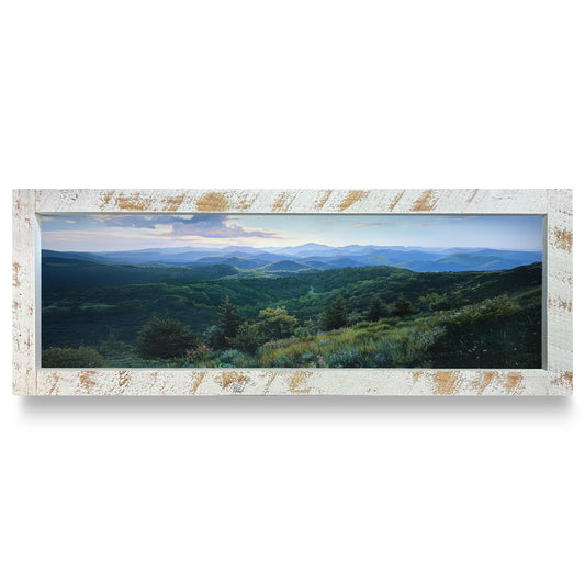 Blue Ridge Panorama | Real Wood Framed Wall Art Print | Skinny
