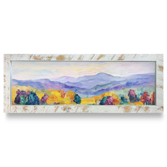 Blue Ridge Overlook | Real Wood Framed Wall Art Print | Skinny