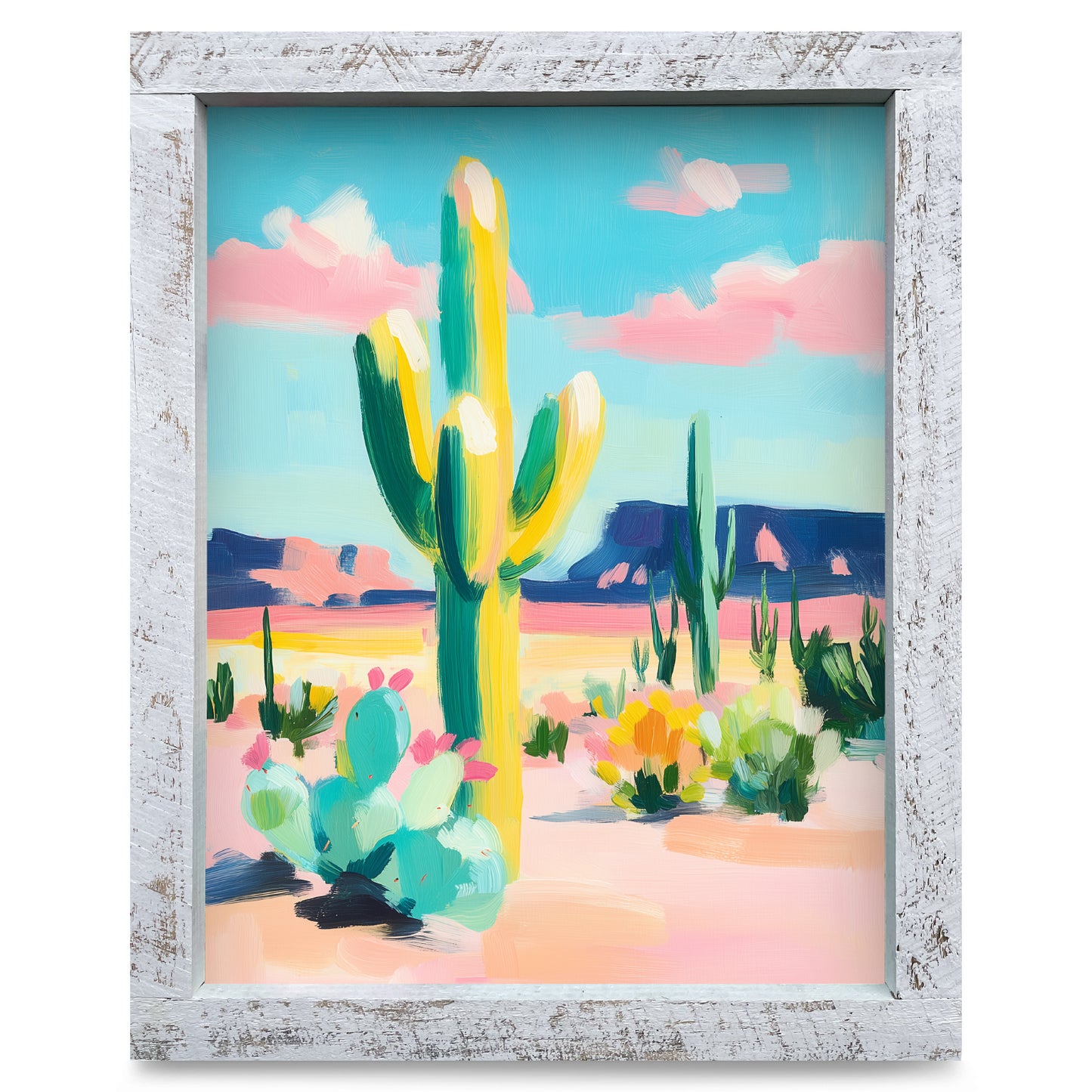 Southwest Cactus | Real Wood Framed Wall Art Print