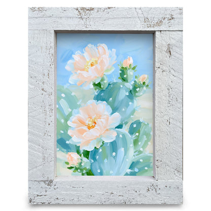 Desert Bloom Cactus | Real Wood Framed Wall Art Print