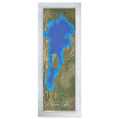 Silver Lake, California Map | Real Wood Framed Wall Art Print