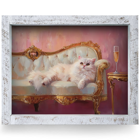 Princess & Prosecco | Real Wood Framed Wall Art Print | Horizontal