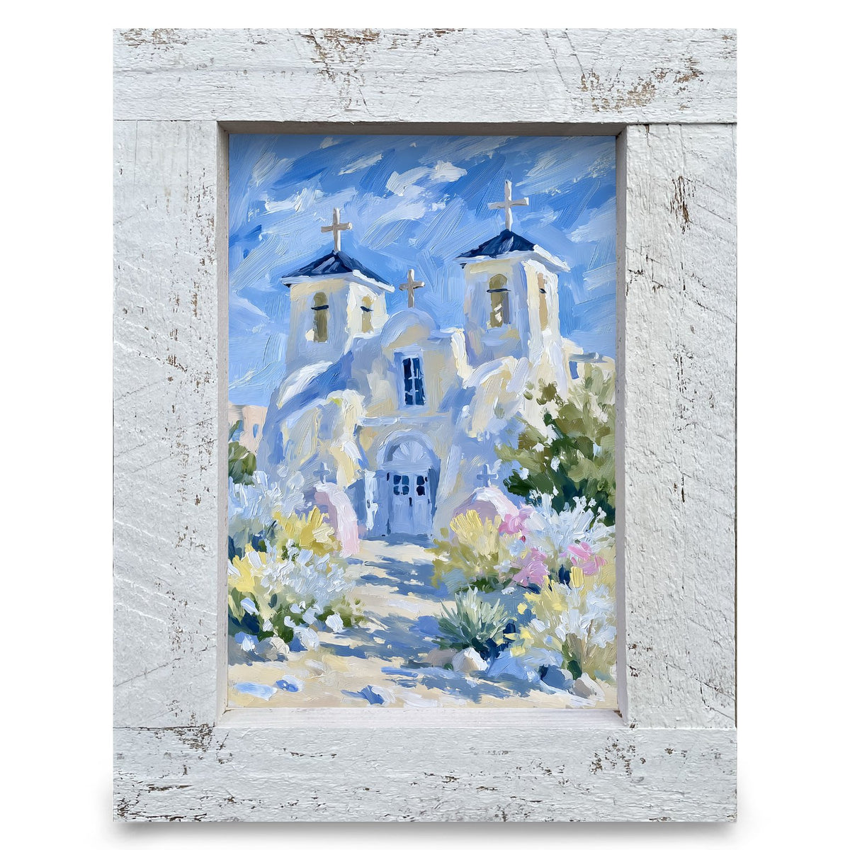 Adobe Mission Church | Real Wood Framed Wall Art Print