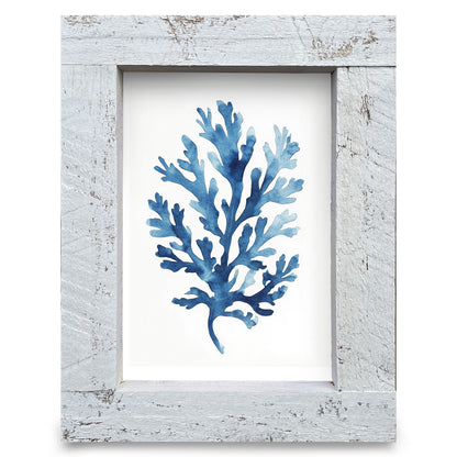 Watercolor Navy Botanical | Real Wood Framed Wall Art Print