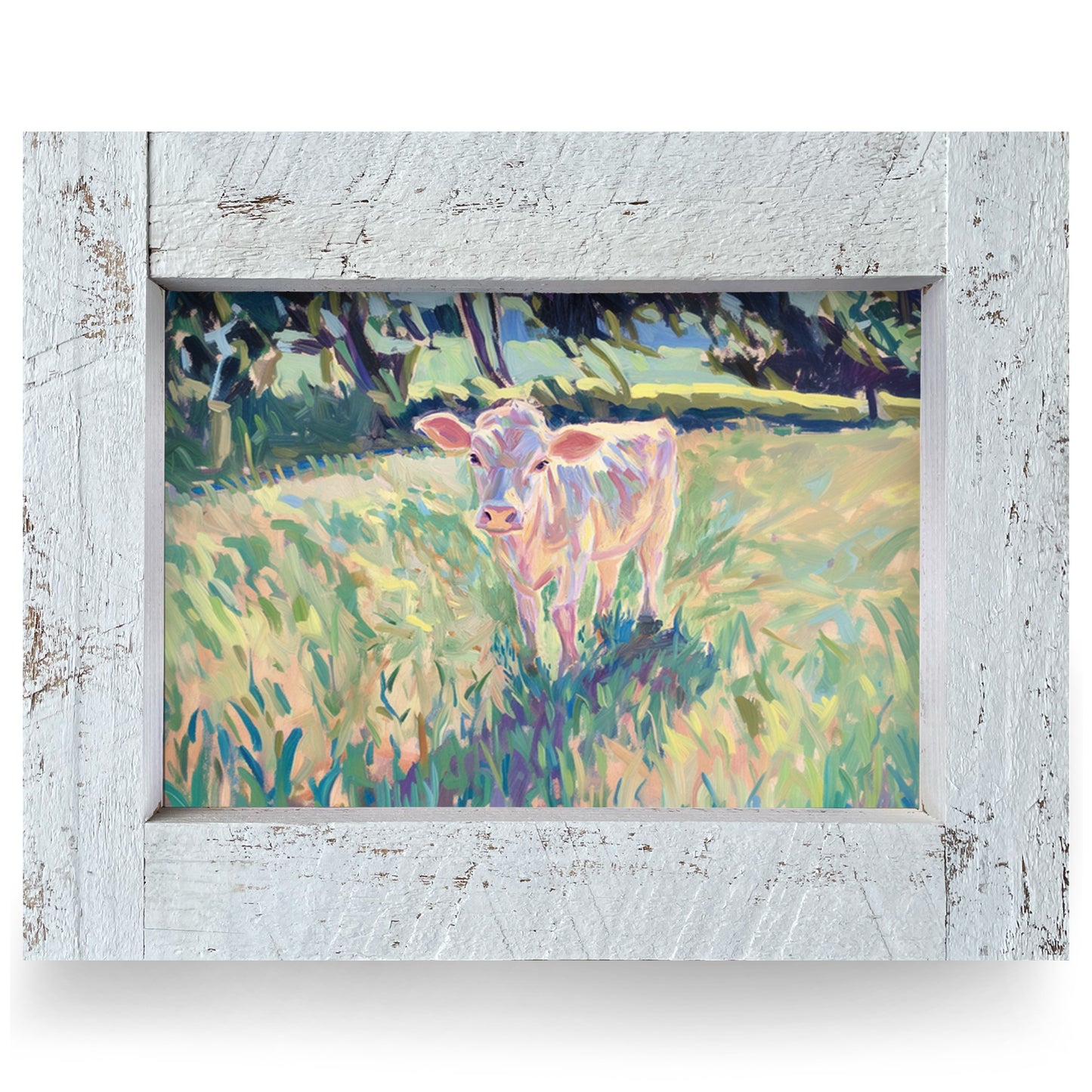 Pretty Cow | Real Wood Framed Wall Art Print